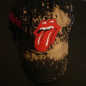 Rolling Stones, pink Floyd, Iron Maiden distressed hat